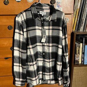 Paid In Full Plaid Flannel – Black/White (M) – NWT